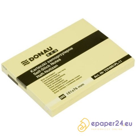 Karteczki Donau Eco 76x101mm żółte (100) Karteczki Donau Eco 76x101mm żółte (100)
