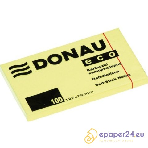 Karteczki Donau Eco 76x127mm żółte (100) Karteczki Donau Eco 76x127mm żółte (100)
