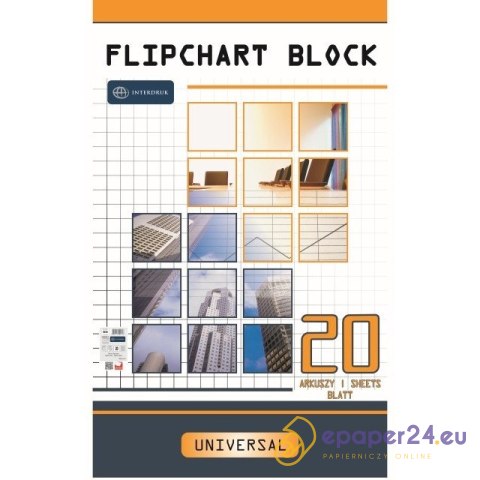 Blok do flipchartu Interdruk 64x100cm kratka (20) Blok do flipchartu Interdruk 64x100cm kratka (20)