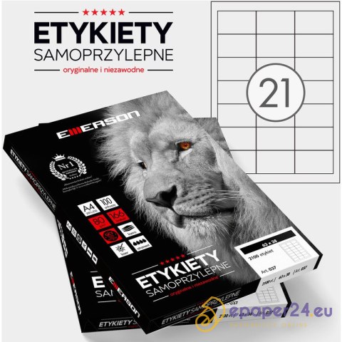 Etykiety Emerson A4 63x38mm białe (100) Etykiety Emerson A4 63x38mm białe (100)