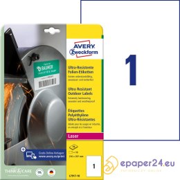 ETYKIETY A4 AVERY 210*297mm POLIETYLEN BIAŁE (10)