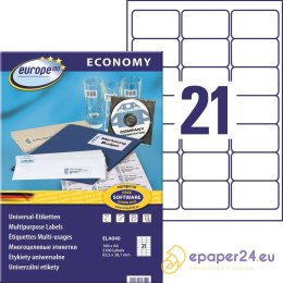 Etykiety Europe100 A4 63.5x38.1mm białe (100)