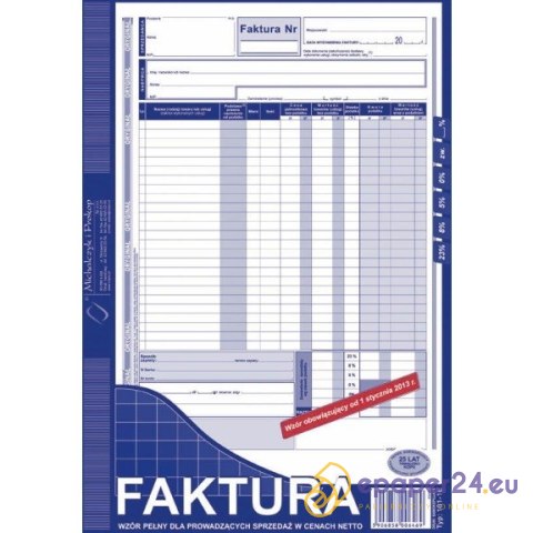 FAKTURA VAT A4 (O+1K) FAKTURA VAT A4 (O+1K)