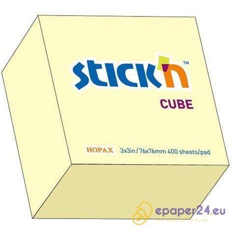 KARTECZKI STICK'N 76*76mm ŻÓŁTE PASTEL (400) KARTECZKI STICK'N 76*76mm ŻÓŁTE PASTEL (400)