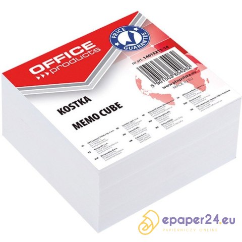 Kostka papierowa Office Products 85x85x40mm nieklejona biała Kostka papierowa Office Products 85x85x40mm nieklejona biała
