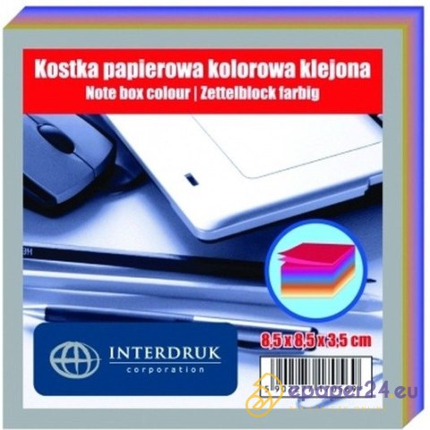 KOSTKA PAPIEROWA 85x85x50mm KLEJONA KOLOR KOSTKA PAPIEROWA 85x85x50mm KLEJONA KOLOR