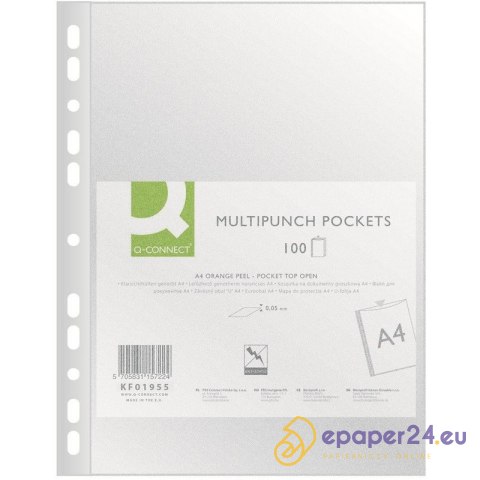 Koszulki Q-Connect A4/50µm groszkowe (100) Koszulki Q-Connect A4/50µm groszkowe (100)