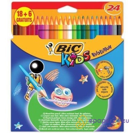 Kredki ołówkowe BiC Kids Evolution 24 kolory Kredki ołówkowe BiC Kids Evolution 24 kolory