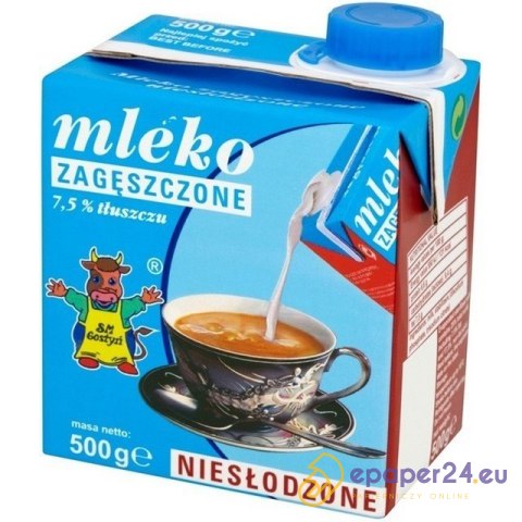 MLEKO GOSTYŃ ZAGĘSZCZONE 500g 7,5% MLEKO GOSTYŃ ZAGĘSZCZONE 500g 7,5%