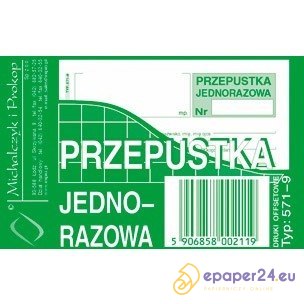 PRZEPUSTKA JEDNORAZOWA A7 (OFFSET) PRZEPUSTKA JEDNORAZOWA A7 (OFFSET)
