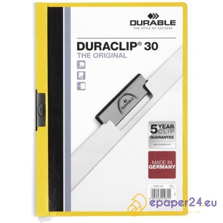 SKOROSZYT Z KLIPSEM DURABLE DURACLIP 30 ŻÓŁTY SKOROSZYT Z KLIPSEM DURABLE DURACLIP 30 ŻÓŁTY