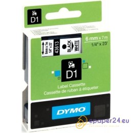 TAŚMA DYMO D1 6mm*7m BIAŁA (CZARNY TEKST)