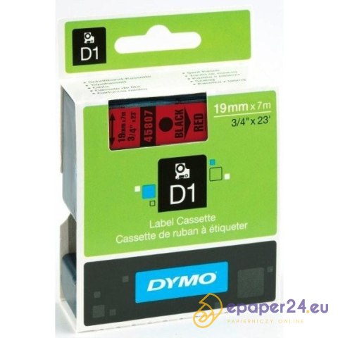 TAŚMA DYMO D1 19mm*7m CZERWONA (CZARNY TEKST) TAŚMA DYMO D1 19mm*7m CZERWONA (CZARNY TEKST)