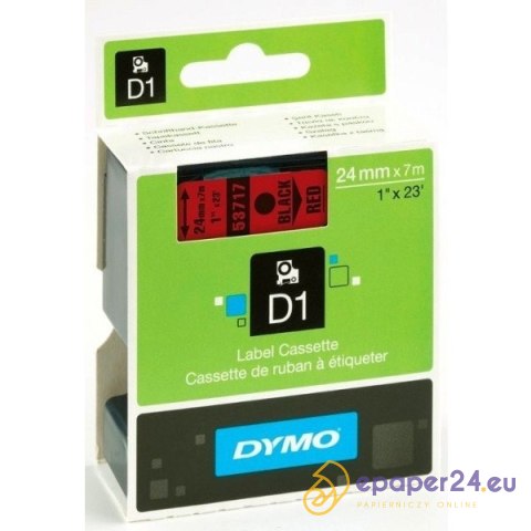 TAŚMA DYMO D1 24mm*7m CZERWONA (CZARNY TEKST) TAŚMA DYMO D1 24mm*7m CZERWONA (CZARNY TEKST)