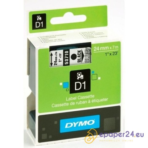 TAŚMA DYMO D1 24mm*7m PRZEZROCZYSTA (CZARNY TEKST) TAŚMA DYMO D1 24mm*7m PRZEZROCZYSTA (CZARNY TEKST)