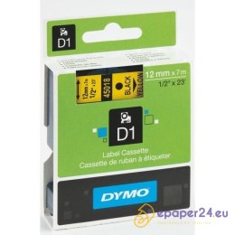 TAŚMA DYMO D1 12mm*7m ŻÓŁTA (CZARNY TEKST)
