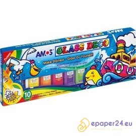 FARBY WITRAŻOWE AMOS 22ml*10 KOLORÓW FARBY WITRAŻOWE AMOS 22ml*10 KOLORÓW