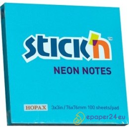 KARTECZKI STICK'N 76*76mm NIEBIESKIE NEON (100)