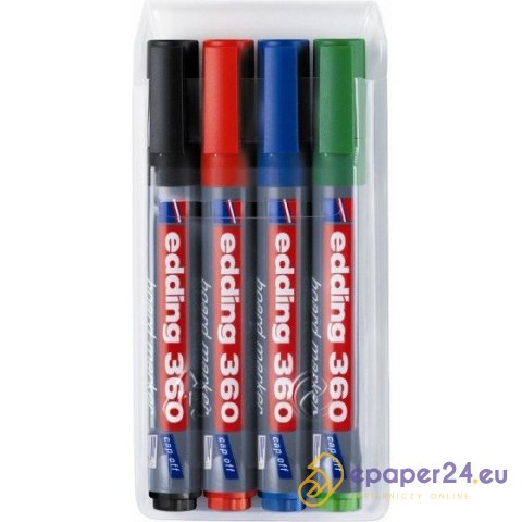 Markery do tablic Edding 360 4 kolory Markery do tablic Edding 360 4 kolory