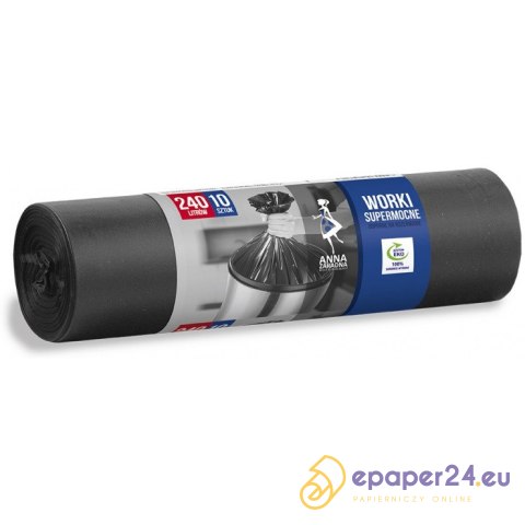 WORKI NA ŚMIECI 240L LDPE CZARNE (10) WORKI NA ŚMIECI 240L LDPE CZARNE (10)