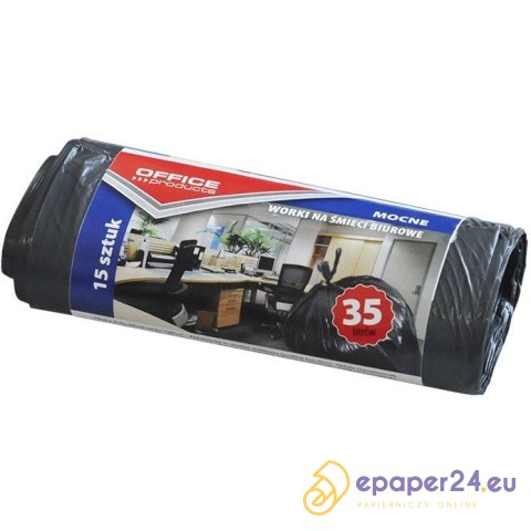 Worki na śmieci Office Products 35L LDPE czarne (15) Worki na śmieci Office Products 35L LDPE czarne (15)