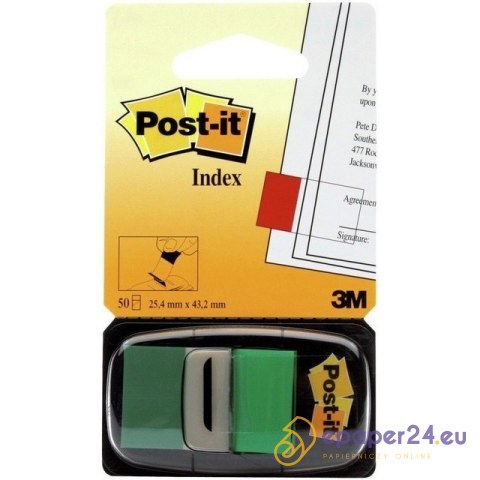 ZAKŁADKI POST-IT 25x43mm ZIELONE (50) ZAKŁADKI POST-IT 25x43mm ZIELONE (50)