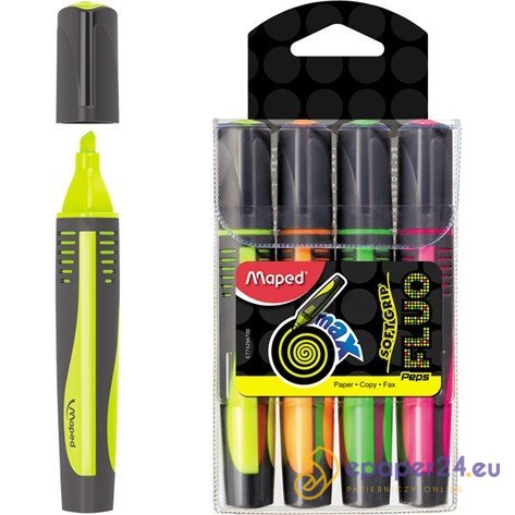ZAKREŚLACZE MAPED FLUO PEPS MAX 4 KOLORY ZAKREŚLACZE MAPED FLUO PEPS MAX 4 KOLORY