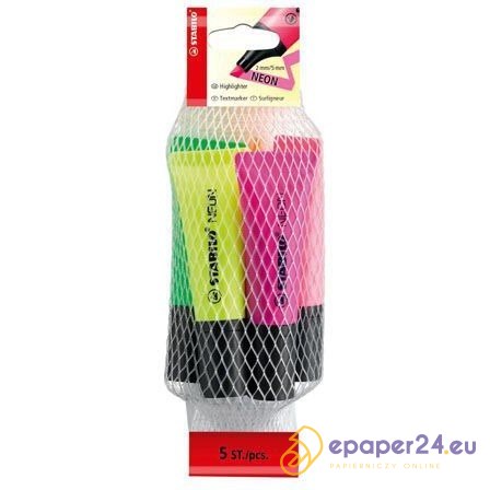 ZAKREŚLACZE STABILO NEON 5 KOLORÓW ZAKREŚLACZE STABILO NEON 5 KOLORÓW