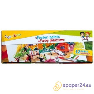 Farby plakatowe Gimboo 20ml x12 kolorów Farby plakatowe Gimboo 20ml x12 kolorów