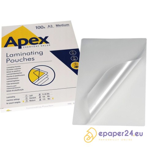 FOLIA LAMINACYJNA APEX A3/125µm BŁYSK (100) FOLIA LAMINACYJNA APEX A3/125µm BŁYSK (100)