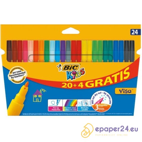 Flamastry BiC Kids Visa 24 kolory Flamastry BiC Kids Visa 24 kolory