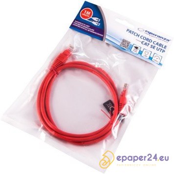 KABEL UTP ESPERANZA 5E/1m PATCH CORD NIEBIESKI KABEL UTP ESPERANZA 5E/1m PATCH CORD NIEBIESKI