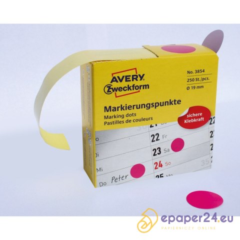 KÓŁKA AVERY śr.19mm TRWAŁE RÓŻOWE (250) KÓŁKA AVERY śr.19mm TRWAŁE RÓŻOWE (250)