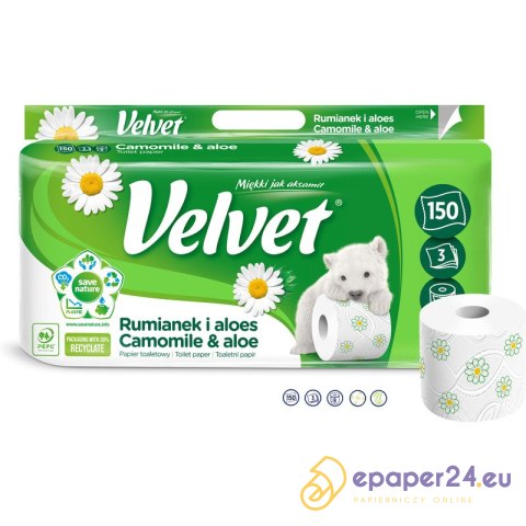 Papier toaletowy Velvet Rumianek i aloes 8 rolek Papier toaletowy Velvet Rumianek i aloes 8 rolek