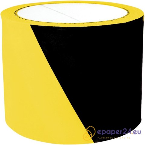 Taśma ostrzegawcza 75mm/100m żółto-czarna Taśma ostrzegawcza 75mm/100m żółto-czarna