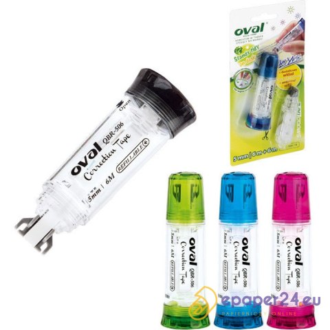 Korektor w taśmie Oval QBR-506 5mm/6m +wkład Korektor w taśmie Oval QBR-506 5mm/6m +wkład