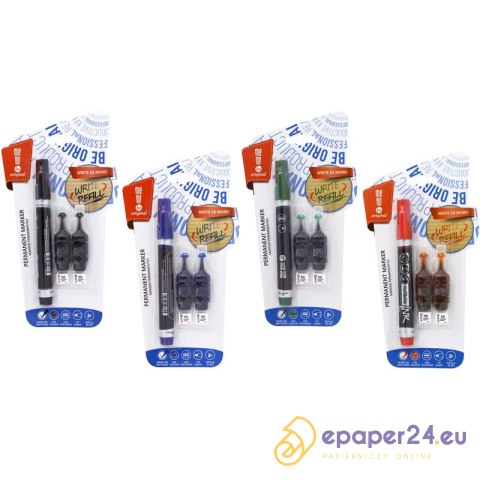 Marker permanentny MemoBe (+ 2 tusze) czarny