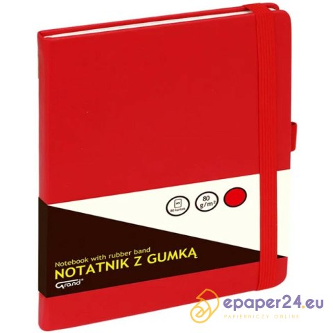 Notatnik Grand A5/80k kratka czerwony Notatnik Grand A5/80k kratka czerwony