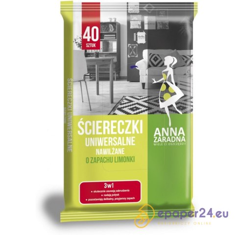 Ściereczki nawilżane Anna Zaradna limonka (40) Ściereczki nawilżane Anna Zaradna limonka (40)