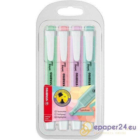Zakreślacze Stabilo Swing Cool Pastel 4 kolory Zakreślacze Stabilo Swing Cool Pastel 4 kolory