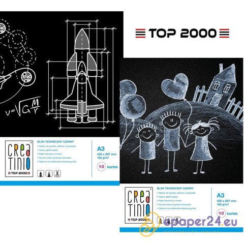 Blok techniczny Top 2000 Creatinio A3/10k czarny Blok techniczny Top 2000 Creatinio A3/10k czarny