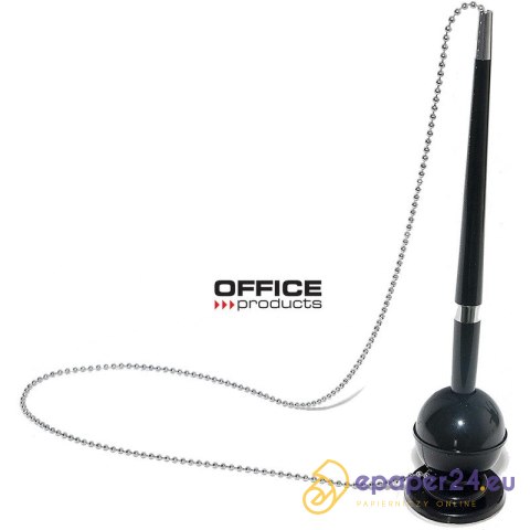 Długopis na łańcuszku Office Products stojący (wkład niebieski) czarny Długopis na łańcuszku Office Products stojący (wkład niebieski) czarny