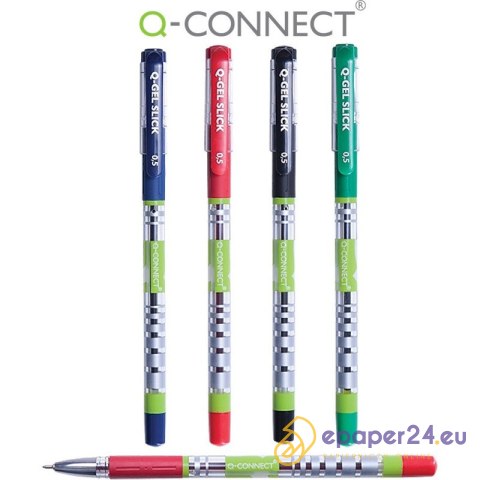 Długopis żelowo-fluidowy Q-Connect 0.5mm czarny Długopis żelowo-fluidowy Q-Connect 0.5mm czarny