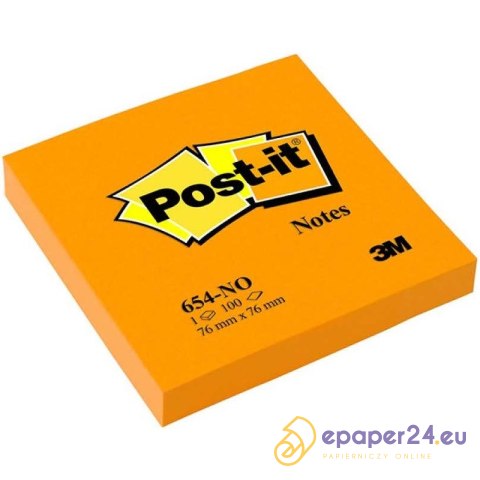 Karteczki Post-it 76x76mm (654-NO) jaskrawopomarańczowe (100) Karteczki Post-it 76x76mm (654-NO) jaskrawopomarańczowe (100)