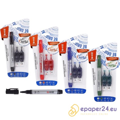 Marker do tablic MemoBe MM010 (+ 2 tusze) czerwony Marker do tablic MemoBe MM010 (+ 2 tusze) czerwony