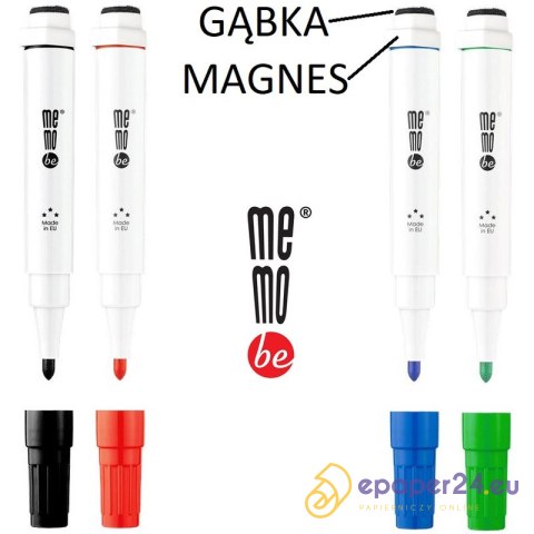 Marker do tablic MemoBe MM351 (z magnesem i gąbką) niebieski Marker do tablic MemoBe MM351 (z magnesem i gąbką) niebieski