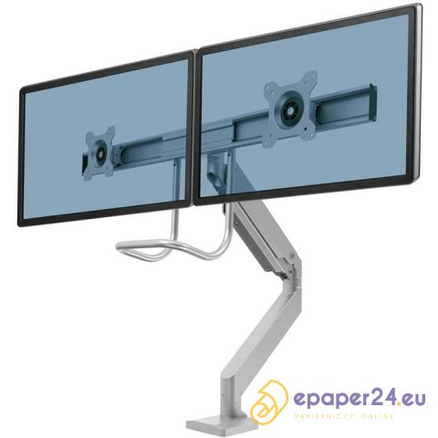 Ramię na 2 monitory Fellowes Eppa z listwą srebrne Ramię na 2 monitory Fellowes Eppa z listwą srebrne