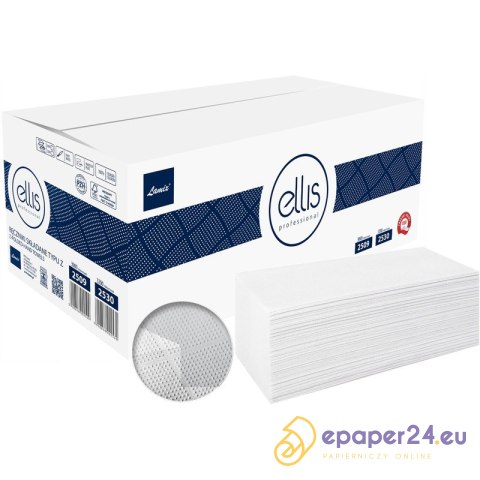 Ręczniki składane Ellis Z-Fold 2w celuloza białe (15x200) Ręczniki składane Ellis Z-Fold 2w celuloza białe (15x200)