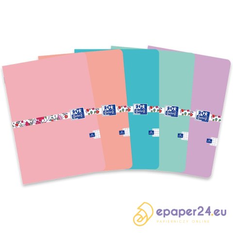 Zeszyt Oxford Floral A5/60k kratka mix kolorów Zeszyt Oxford Floral A5/60k kratka mix kolorów