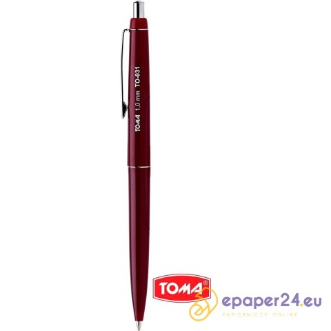 Długopis Toma Asystent TO-031 1.0mm (wkład niebieski) bordowy Długopis Toma Asystent TO-031 1.0mm (wkład niebieski) bordowy